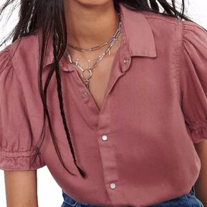 ba&sh Cdanee Mauve Puff Sleeve Blouse 1